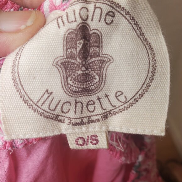 Muche Et Muchette Strapless Smocked Waist Floral Pink Tube Top Dress M/L EUC - Picture 11 of 13